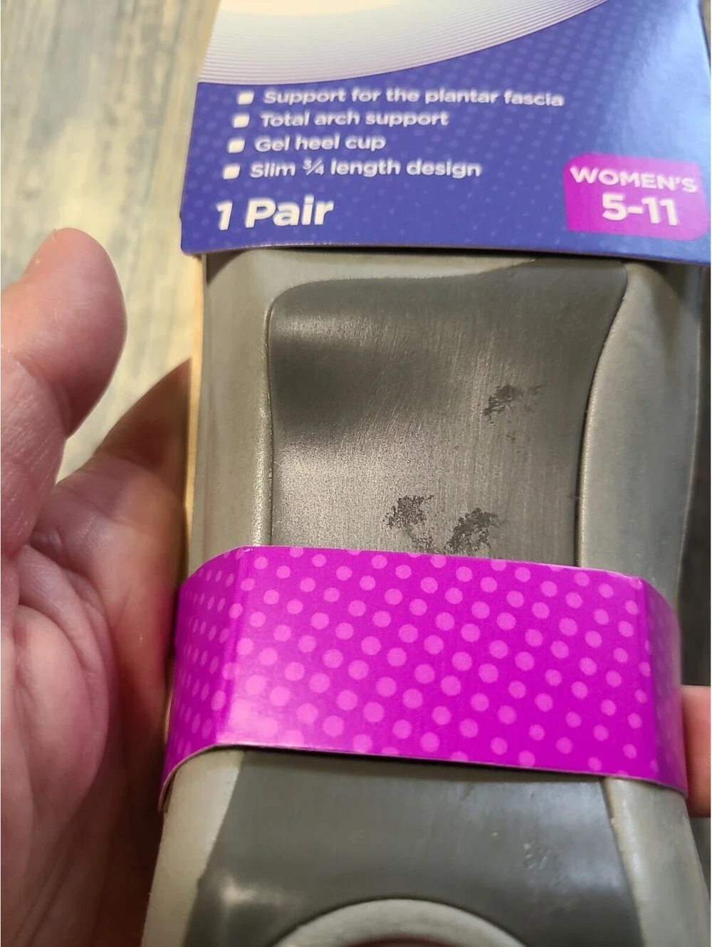 Equate Plantar Fascia Insoles Women's 5 To 11 Gray
